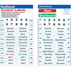 West Marine Sailboat Control Labels