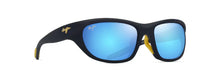 Load image into Gallery viewer, Maui Jim Blue Haulani Asia Fit Matte Dark Blue with Yellow B343-03A