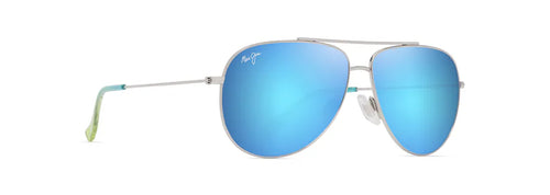 Maui Jim Hauoli Shiny Silver with Blue & Green Blue B665-17B