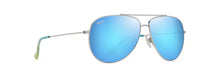 Load image into Gallery viewer, Maui Jim HAU‘OLI XL Shiny Silver with Blue &amp; Green