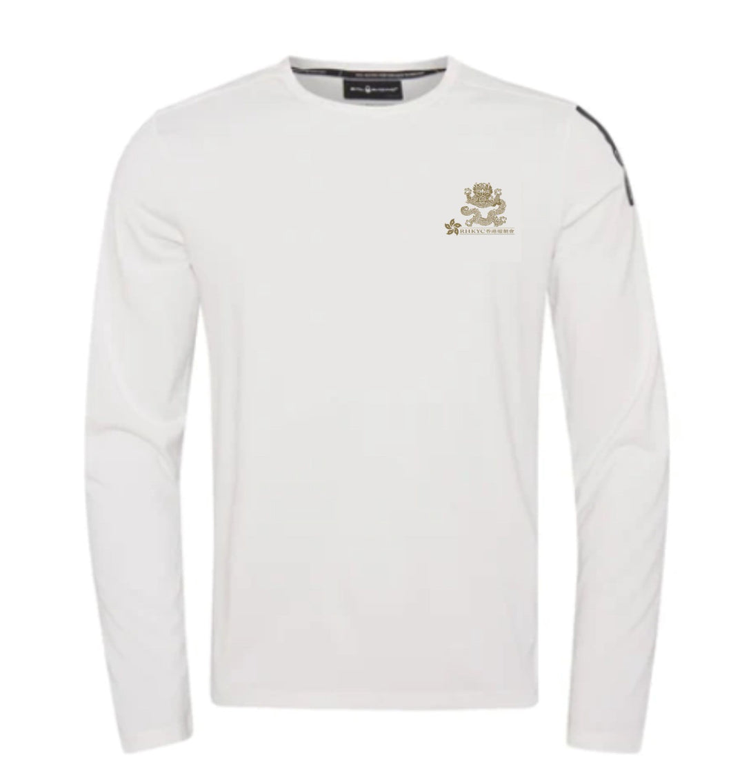 Spray Technical Long Sleeve Tee with RHKYC Print Gold Color Logo