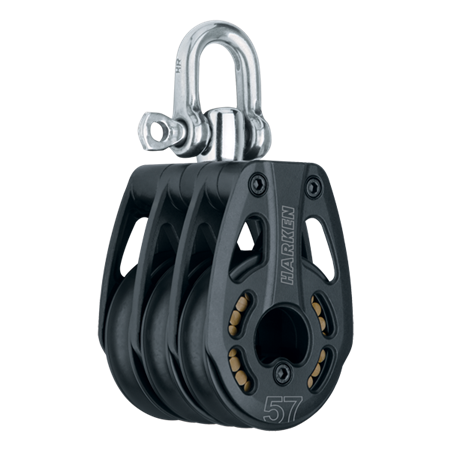 Harken 57mm Aluminum Triple Block — Swivel