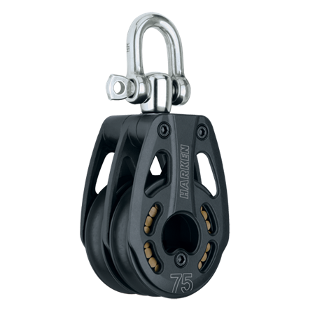 Harken 75 mm Aluminum Double Block — Swivel