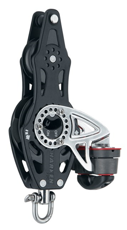 Harken 75mm Fiddle Ratchet Block — Swivel, Becket, Cam Cleat