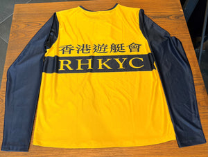 RHKYC Rowing Tee LS Poly Yellow Navy