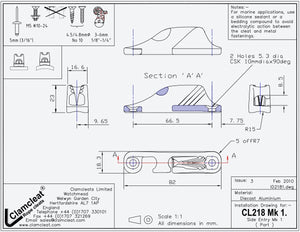 Clamcleat CL218 Mk1 Side Entry Mk1 (Port)