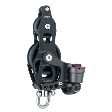 60 mm Aluminum Element Fiddle Block — Swivel, Becket, Cam Cleat