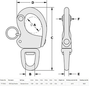 Tylaska CR8 Swivel Bail Snap Shackle